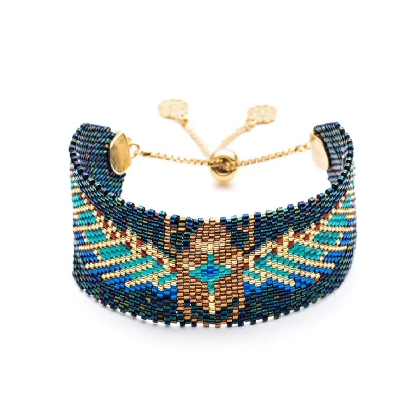 Scarab Beaded Cuff sold by Azuni London