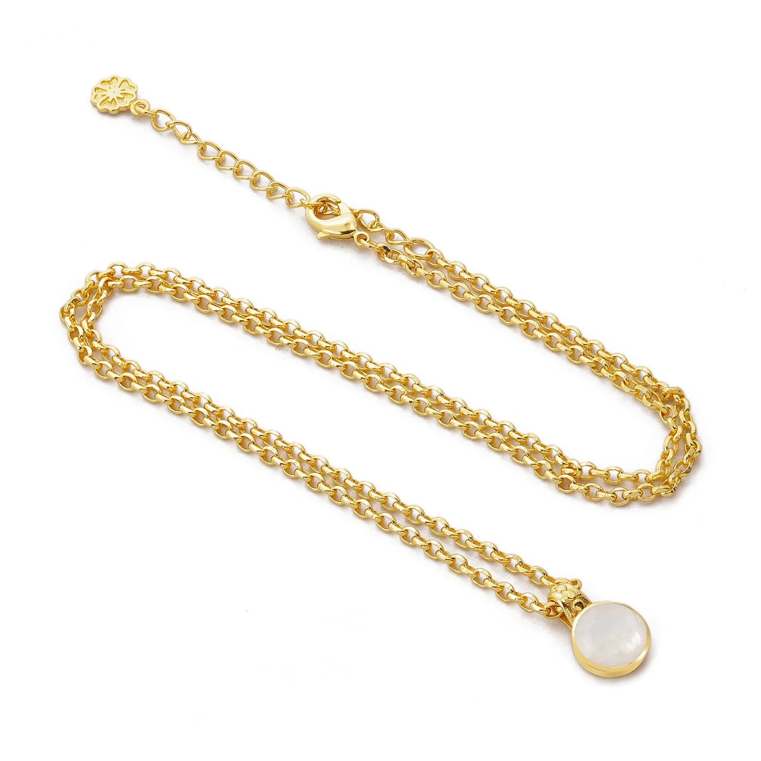 Charis Round Gemstone Necklace Moonstone sold by Azuni London product image thumbnail 2