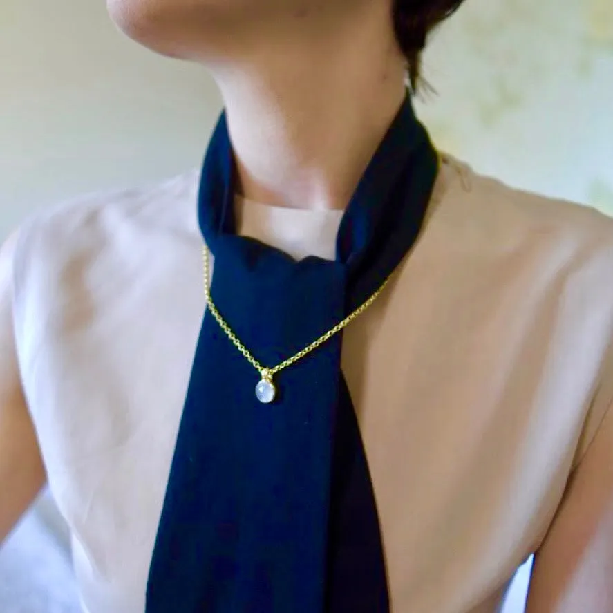 Charis Round Gemstone Necklace Moonstone sold by Azuni London product image thumbnail 4