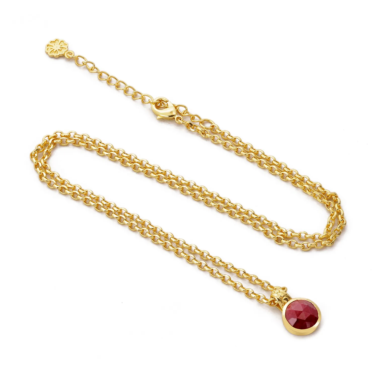 Charis Round Gemstone Necklace Ruby sold by Azuni London product image thumbnail 2