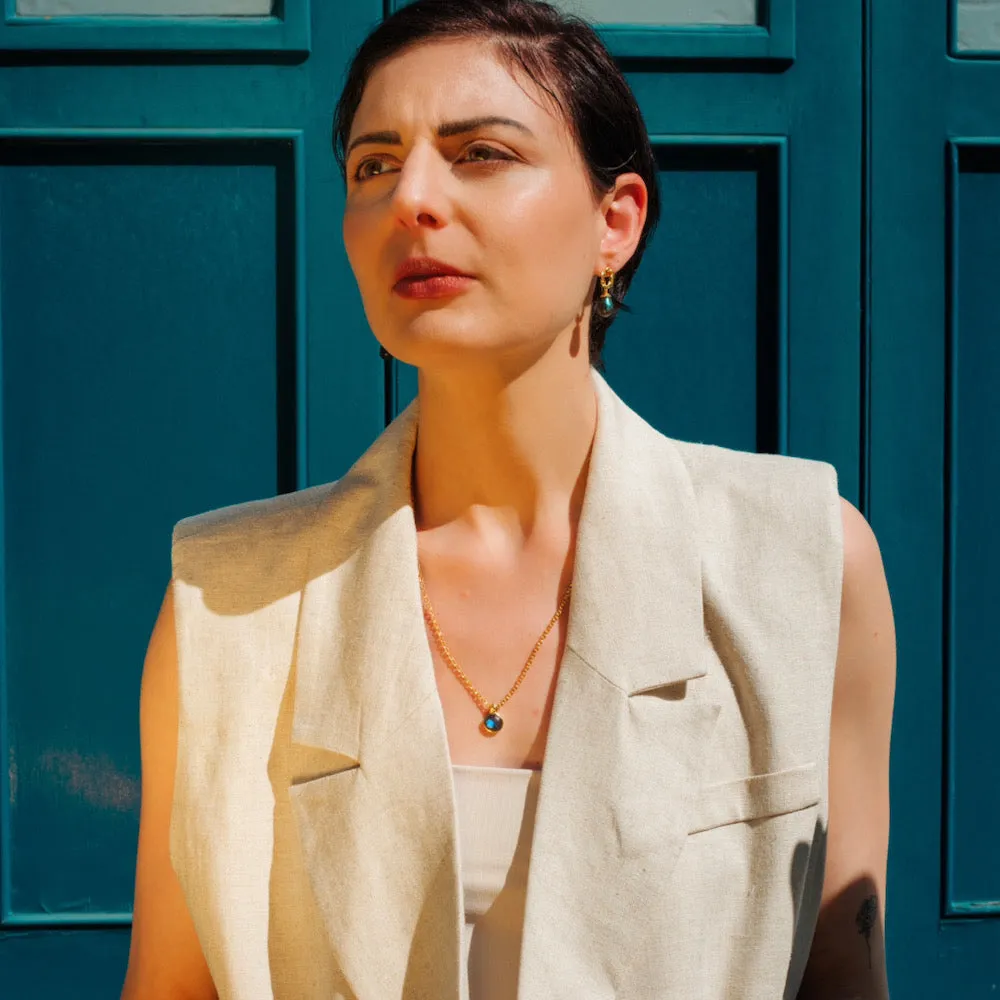 Charis Round Gemstone Necklace Pariba Onyx sold by Azuni London product image thumbnail 4