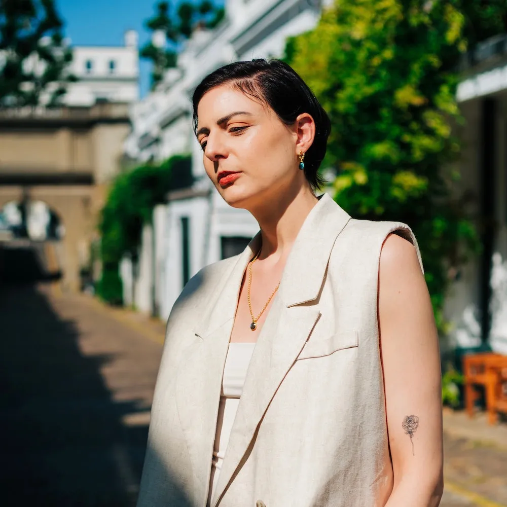 Charis Round Gemstone Necklace Labradorite sold by Azuni London product image thumbnail 5