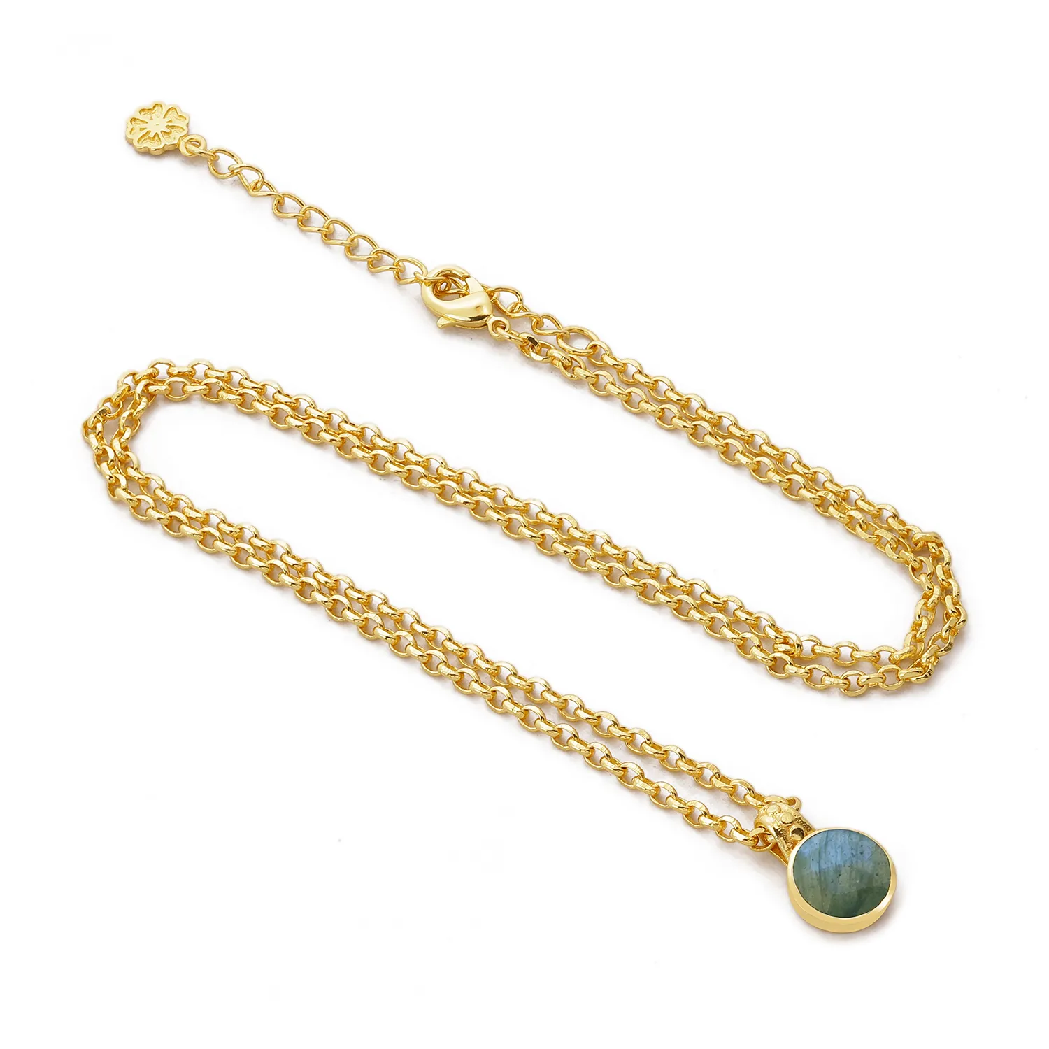 Charis Round Gemstone Necklace Labradorite sold by Azuni London product image thumbnail 2