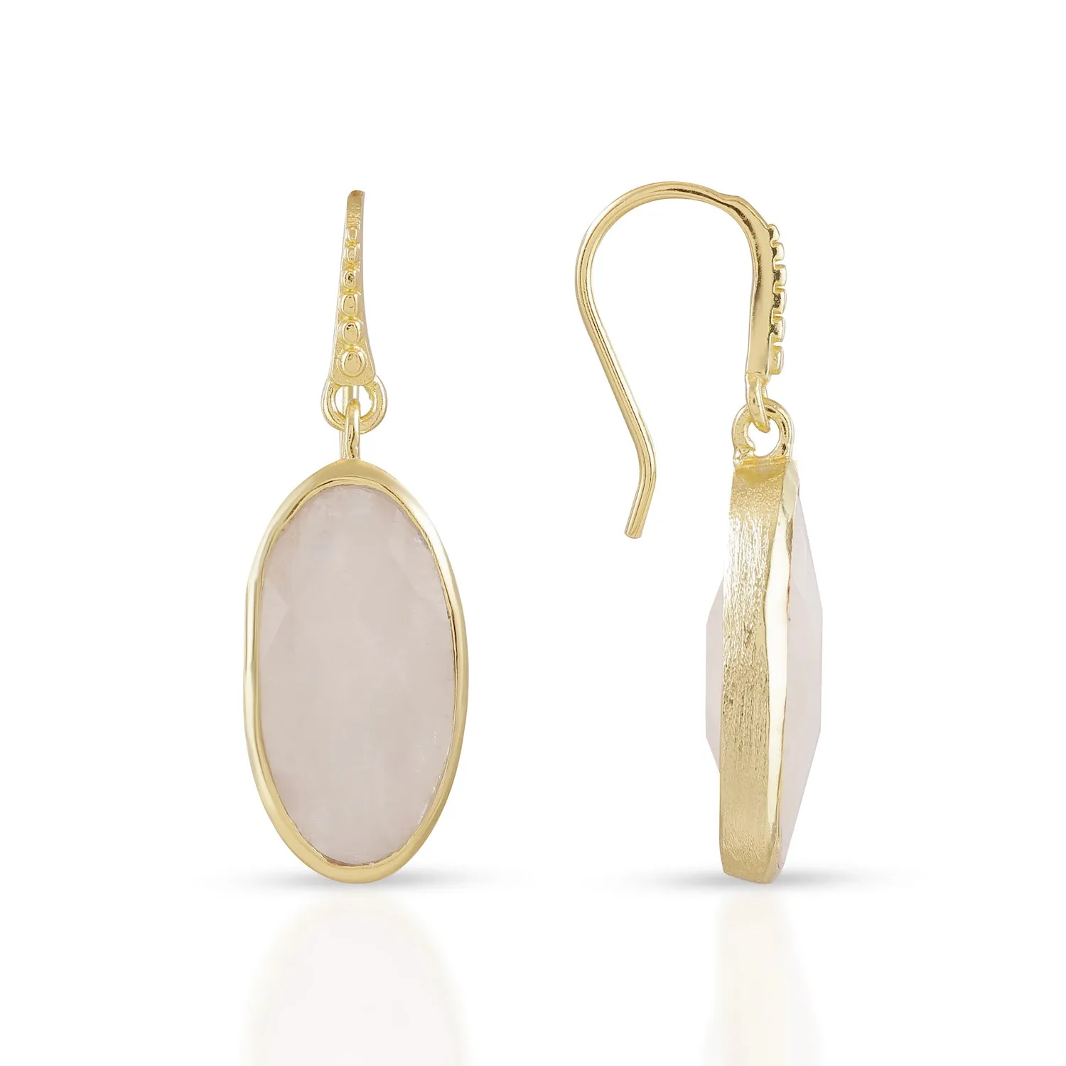 Charis Oval Gemstone Earrings Moonstone sold by Azuni London