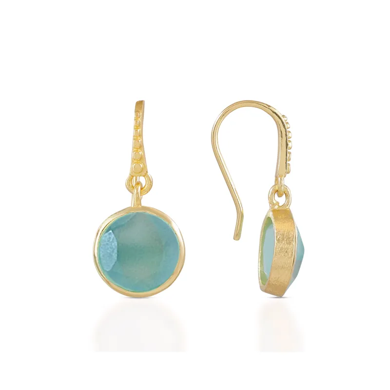 Charis Round Gemstone Earrings Pariba Onyx sold by Azuni London