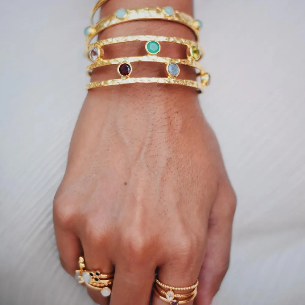 Thalia Gemstone Bangle with Rose Quartz, Amethyst, Iolite & Pariba Onyx sold by Azuni London product image thumbnail 2