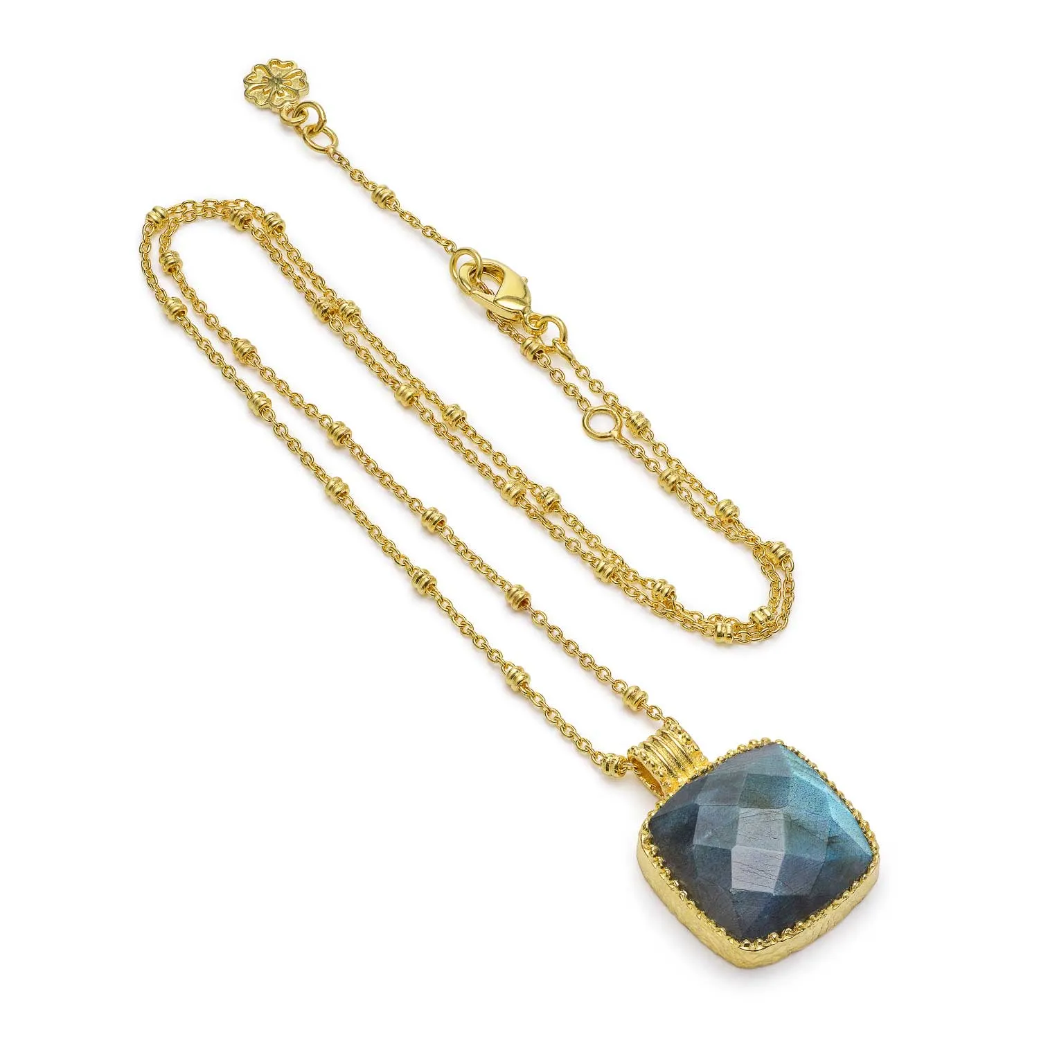 Tetra Large Square Gemstone Pendant Labradorite sold by Azuni London product image thumbnail 2