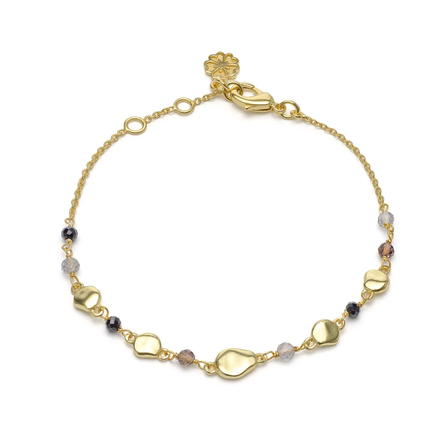 Sofia Nugget Bracelet Black Onyx, Smoky Quartz & Labradorite sold by Azuni London product image thumbnail 2