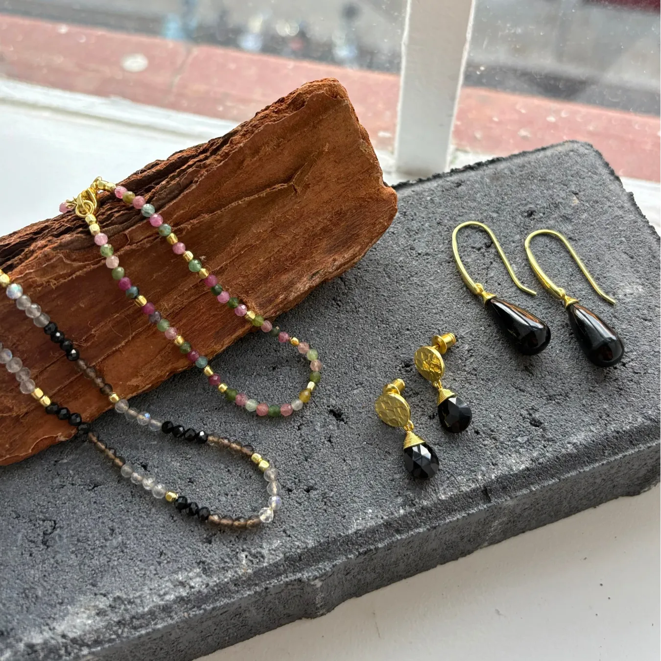 Classic Athena Drop Earrings: Black Onyx sold by Azuni London product image thumbnail 4