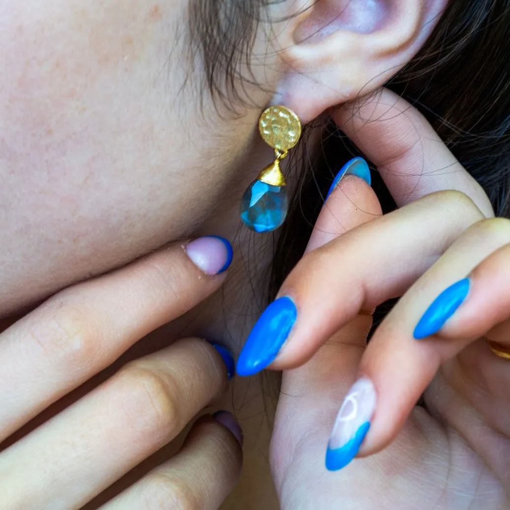 Classic Athena Drop Earrings: Labradorite sold by Azuni London product image thumbnail 3