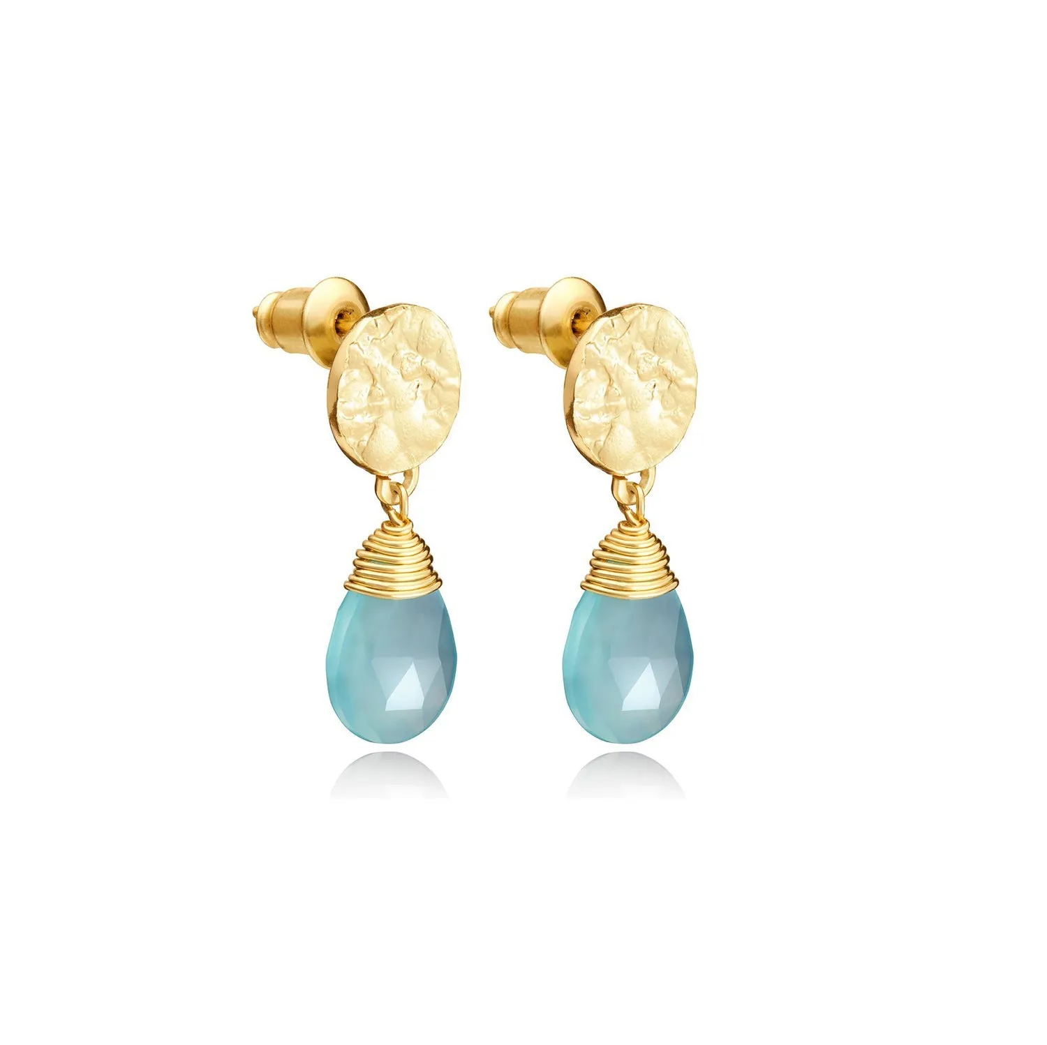 Classic Athena Drop Earrings Aqua Pariba Onyx sold by Azuni London product image thumbnail 3