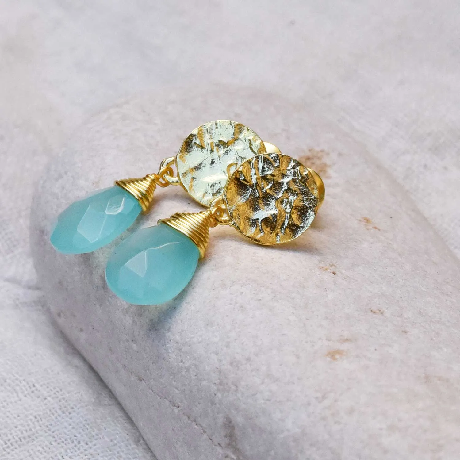 Classic Athena Drop Earrings Aqua Pariba Onyx sold by Azuni London product image thumbnail 5