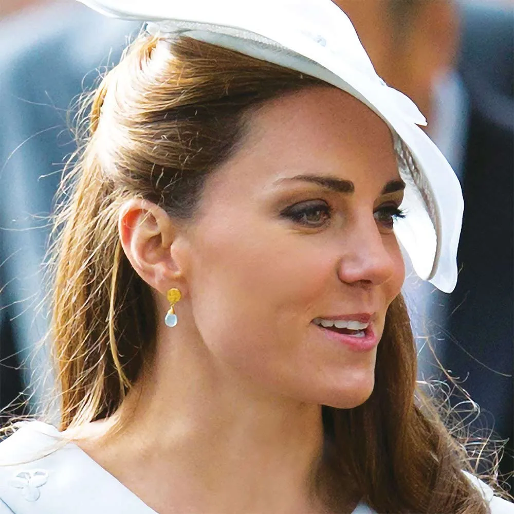 Classic Athena Drop Earrings Aqua Pariba Onyx sold by Azuni London product image thumbnail 2