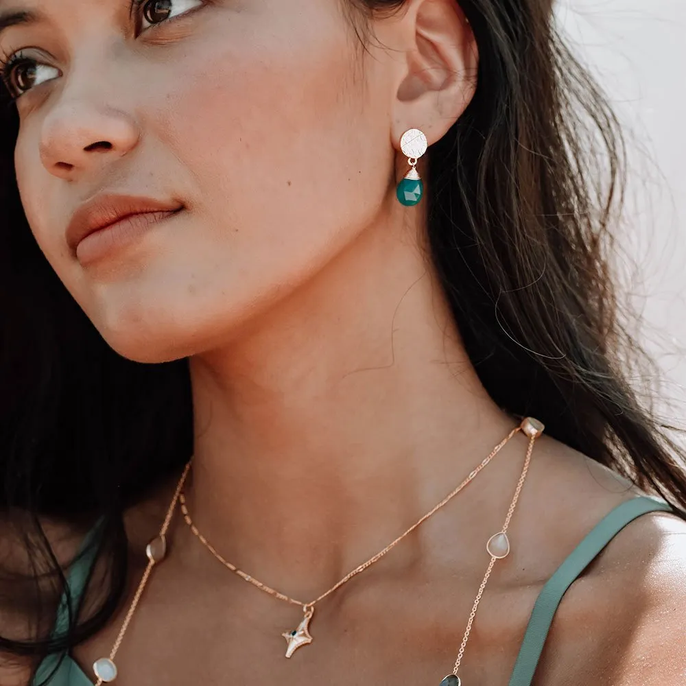 Classic Athena Drop Earrings: Green Onyx sold by Azuni London product image thumbnail 2