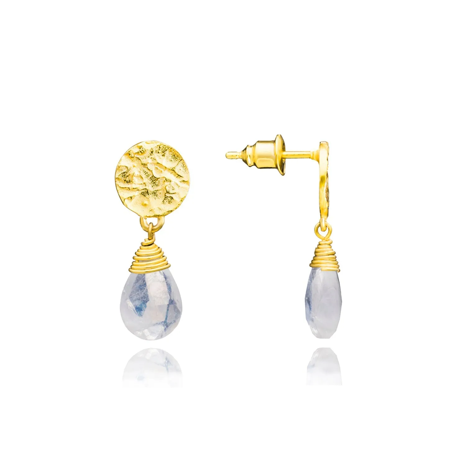 Classic Athena Drop Earrings: Moonstone sold by Azuni London