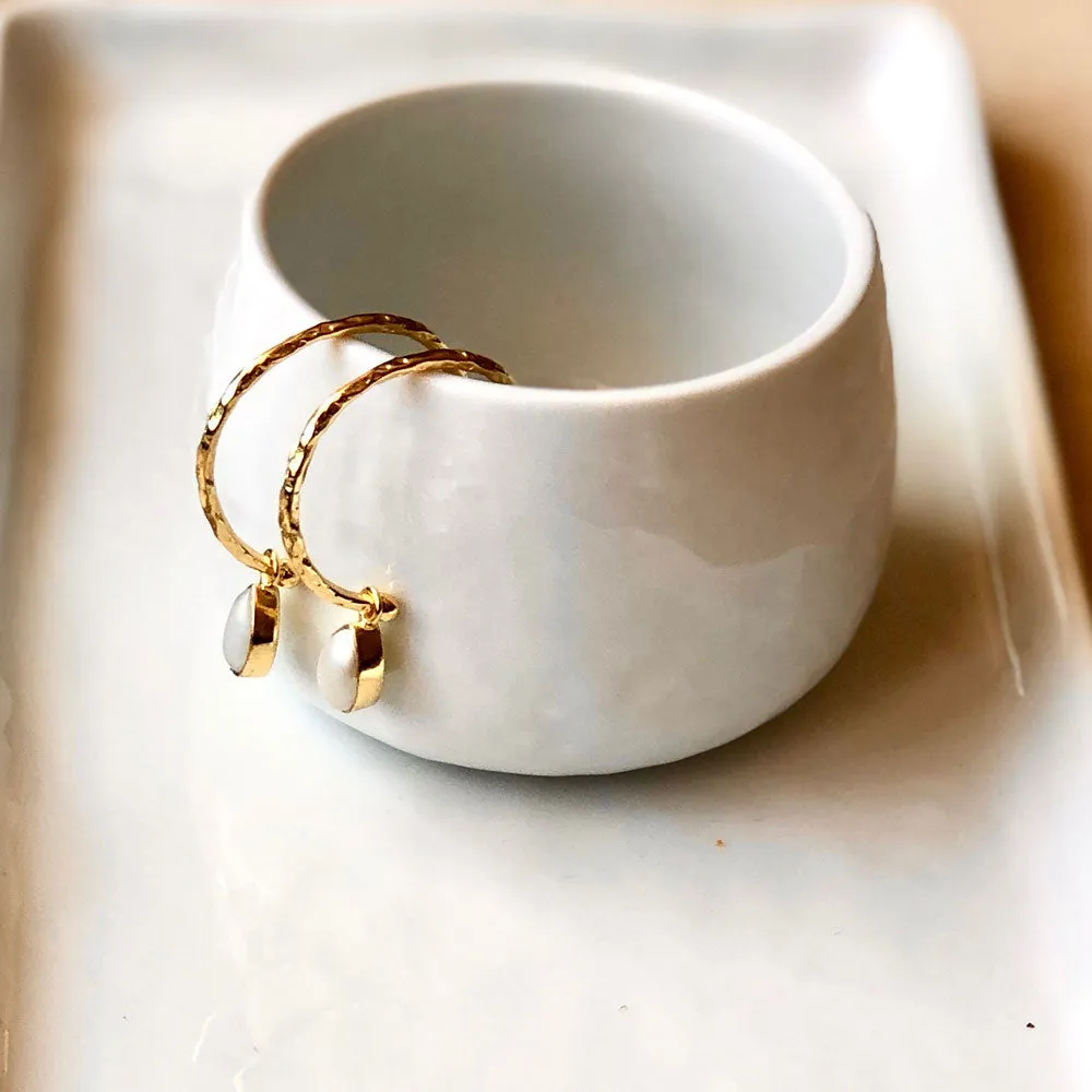 Hydra Gold and Pearl Hoops sold by Azuni London product image thumbnail 3