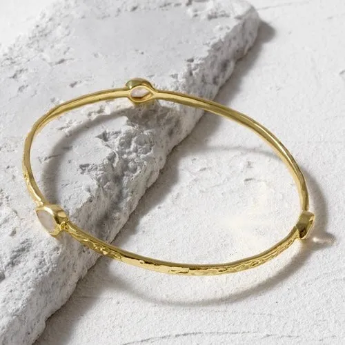 Simi Three Stone Stacking Bangle Rainbow Moonstone sold by Azuni London product image thumbnail 3