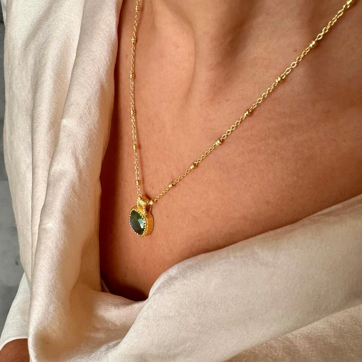 Tetra Square Gemstone Pendant with Labradorite sold by Azuni London product image thumbnail 3