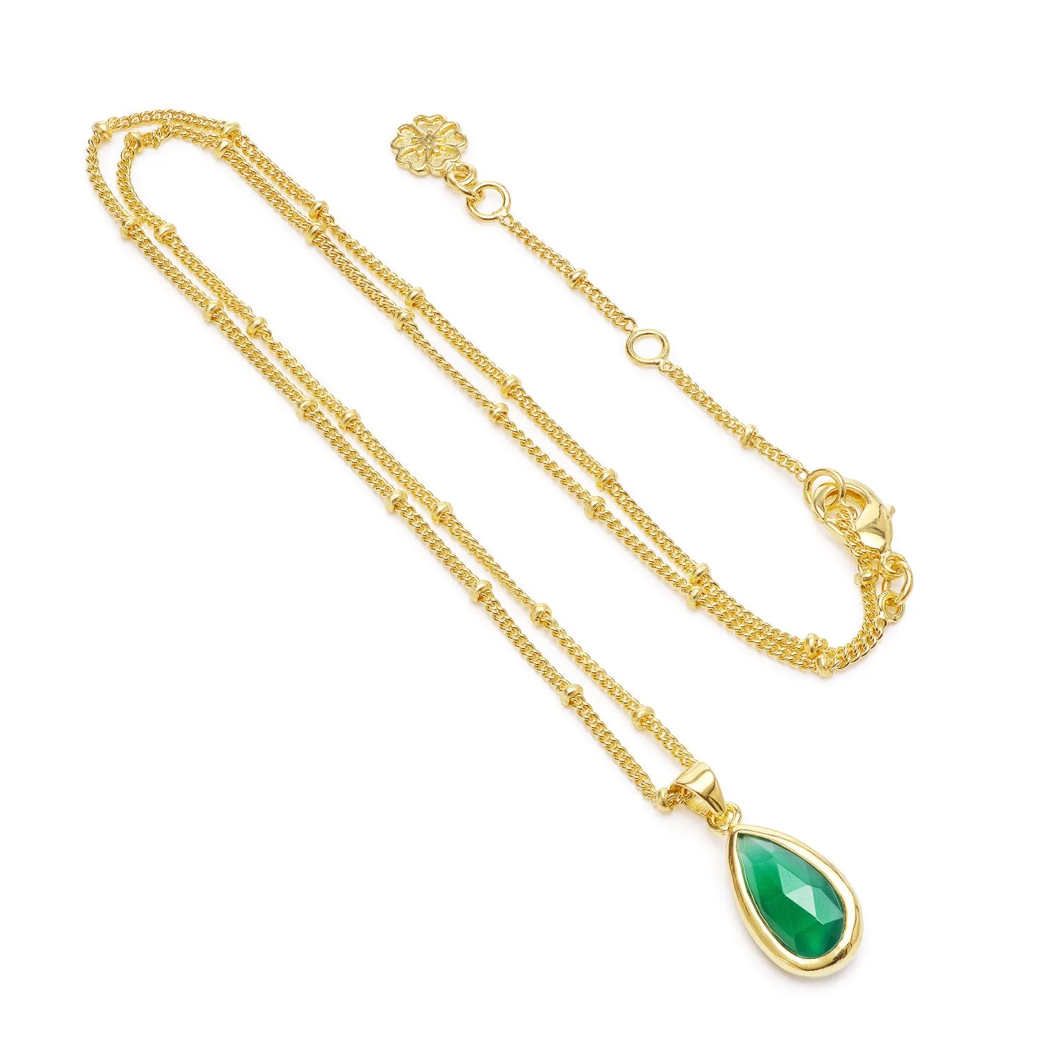 Simi Teardrop Gemstone Pendant with Green Onyx sold by Azuni London product image thumbnail 2