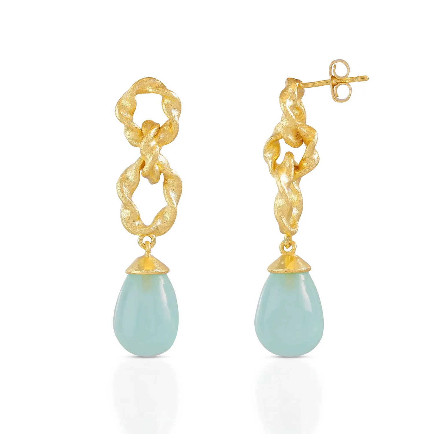 Moirai Double Twisted Loops Earrings Pariba Onyx sold by Azuni London