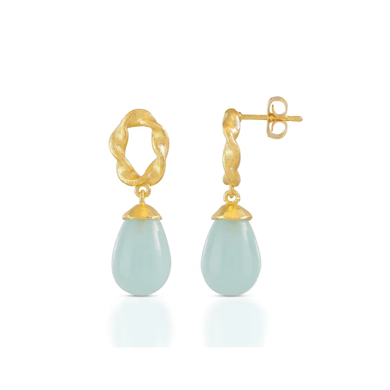 Moirai Twisted Loop Earrings Pariba Onyx sold by Azuni London