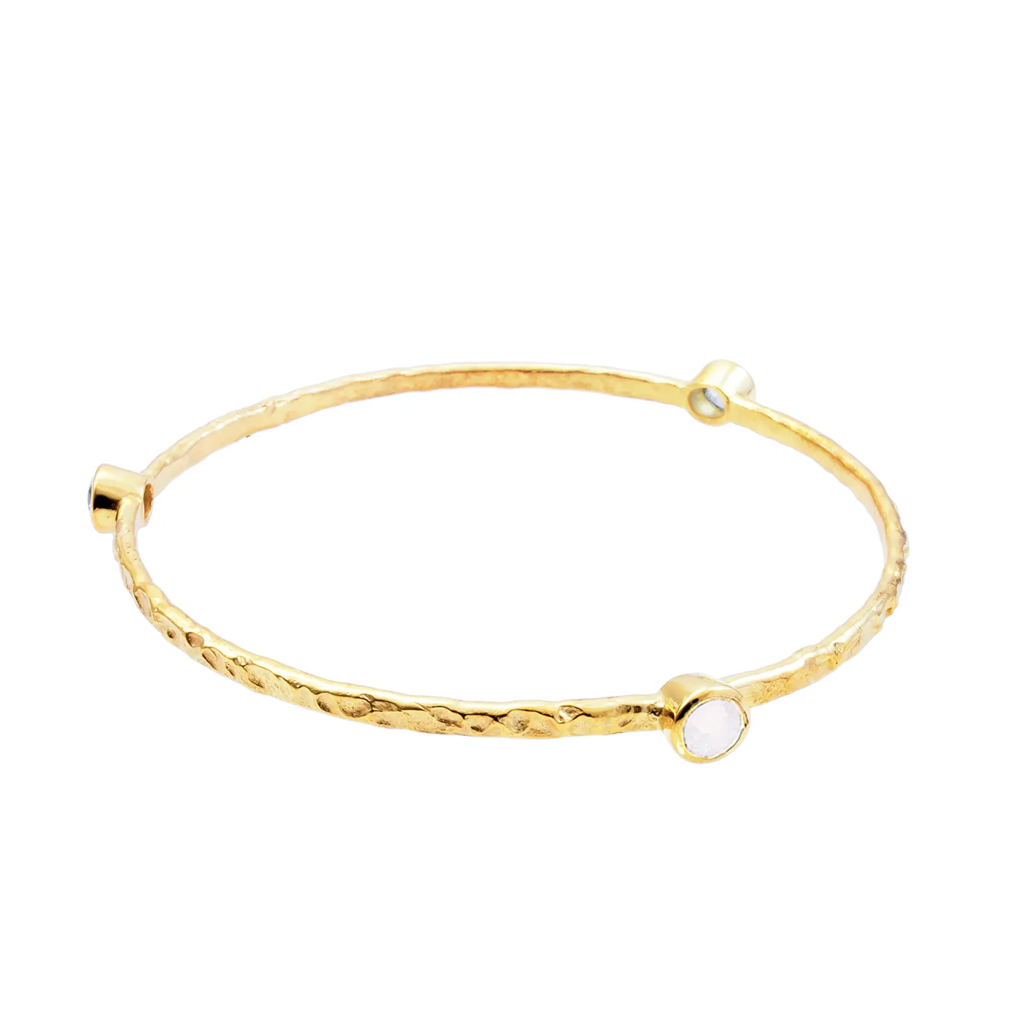 Thalia Three Stone Stacking Bangle Rainbow Moonstone sold by Azuni London product image thumbnail 2