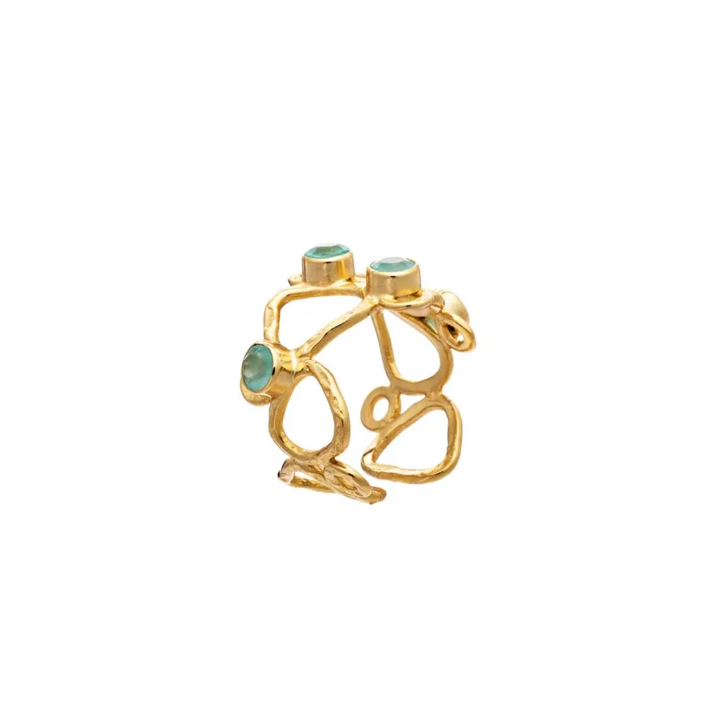 Thalia Adjustable Gemstone Ring: Pariba Onyx sold by Azuni London product image thumbnail 2