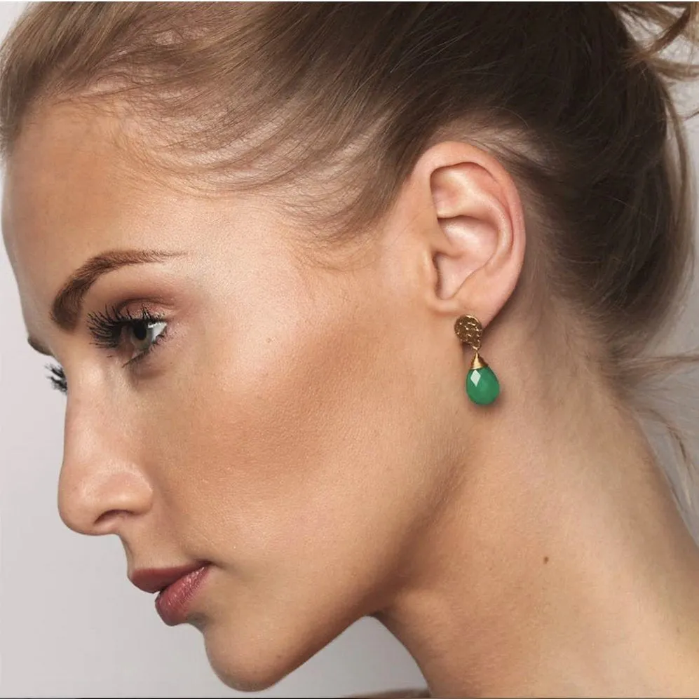 Athena Large Drop Earrings: Green Onyx sold by Azuni London product image thumbnail 2