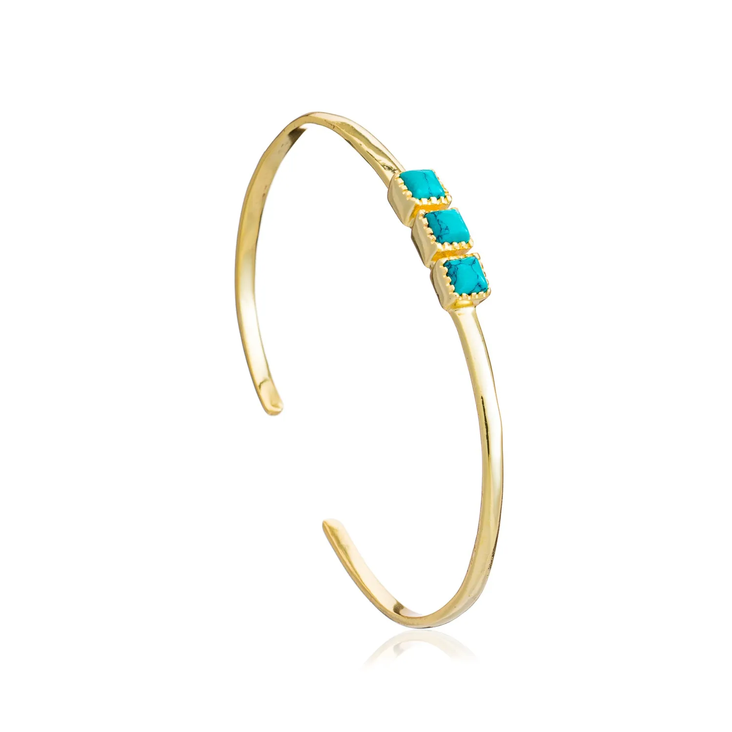 Athena Mosaic Three Stones Bangle Turquoise sold by Azuni London