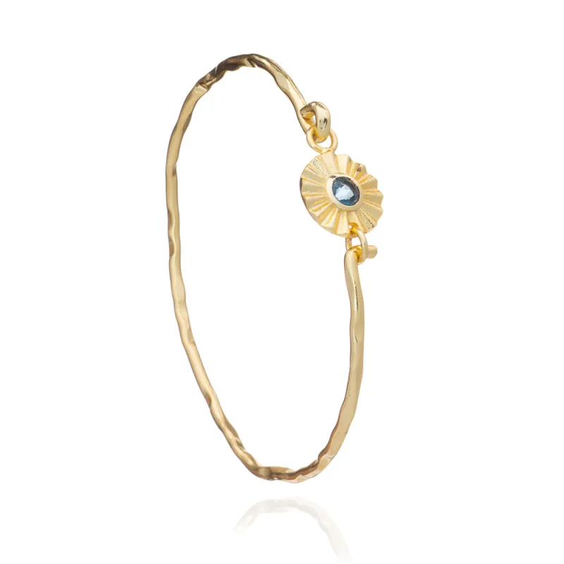 Astral Crucis Gold Bangle Iolite sold by Azuni London