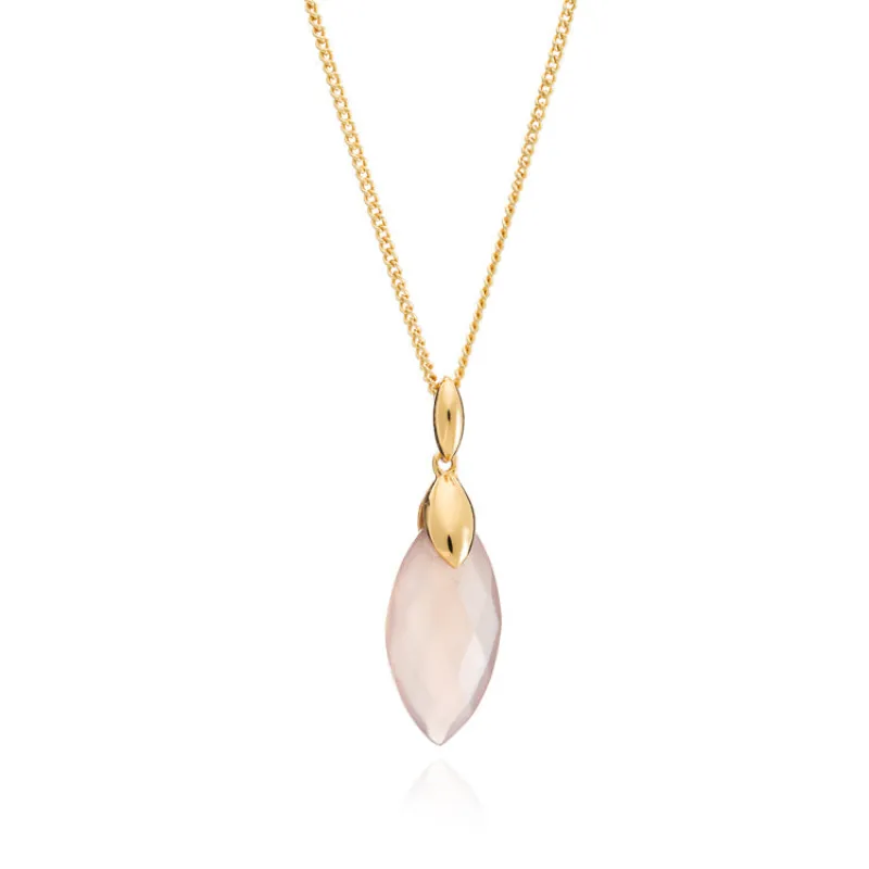 Hera Classic Necklace Pink Chalcedony made by Azuni London