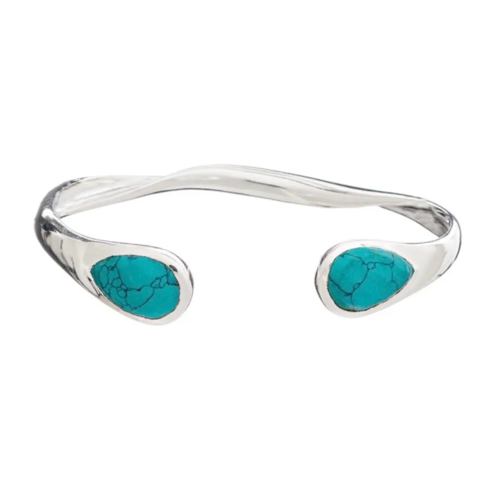 Athena Classic Bangle Silver Turquoise sold by Azuni London