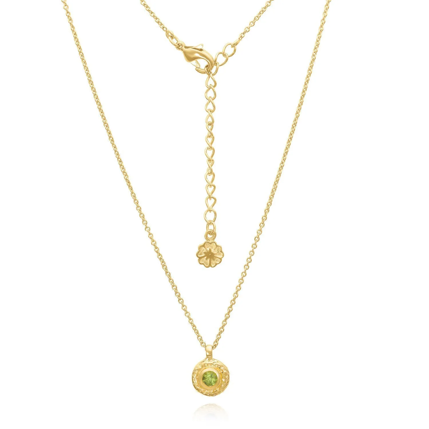 Luna Single Disc Pendant Necklace Peridot sold by Azuni London product image thumbnail 2