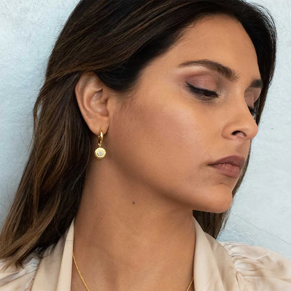 Luna Gemstone Hoops Blue Topaz sold by Azuni London product image thumbnail 3