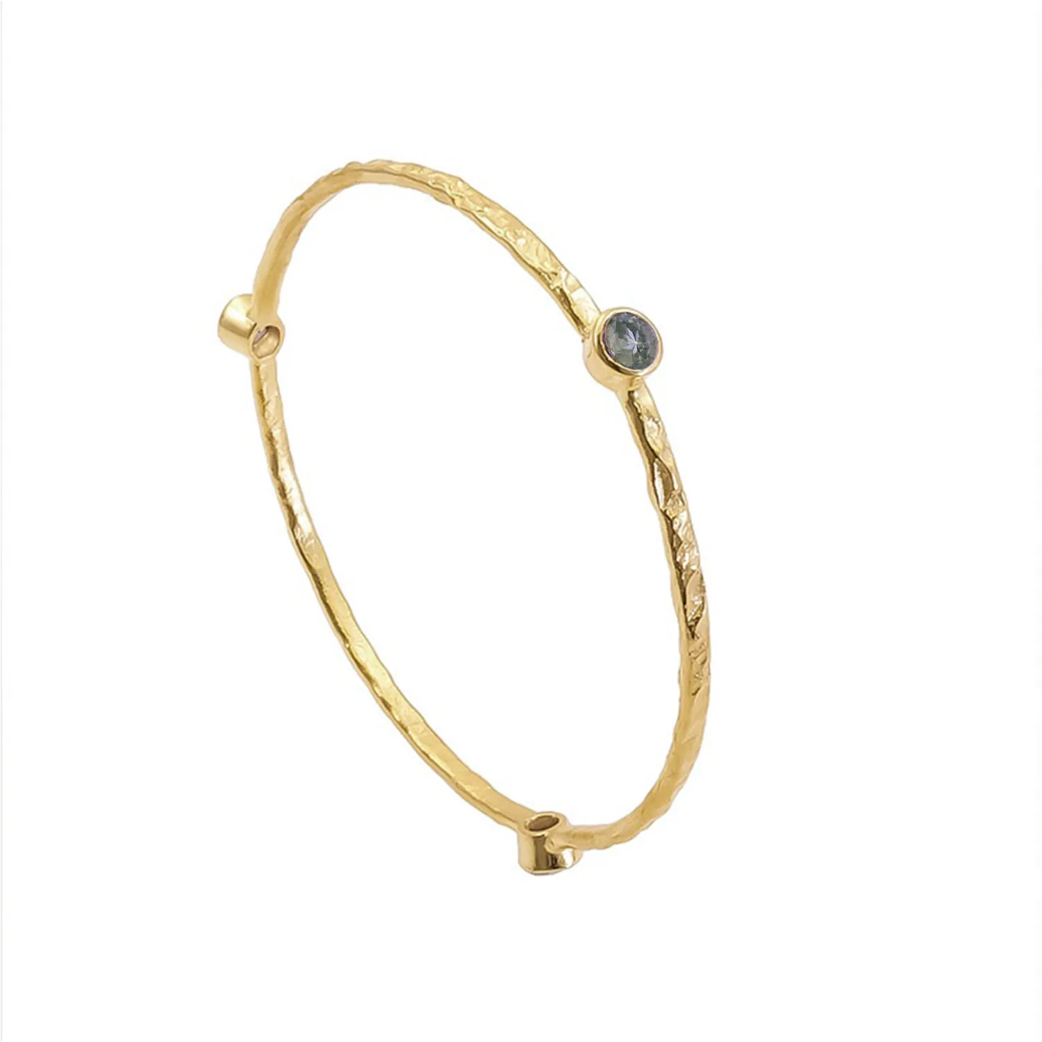 Thalia Three Stone Stacking Bangle Labradorite sold by Azuni London