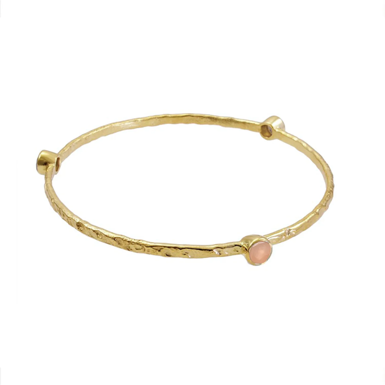Thalia Three Stone Stacking Bangle Peach Moonstone sold by Azuni London product image thumbnail 2