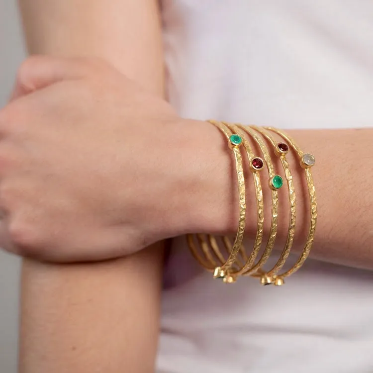 Thalia Three Stone Stacking Bangle Amethyst sold by Azuni London product image thumbnail 3