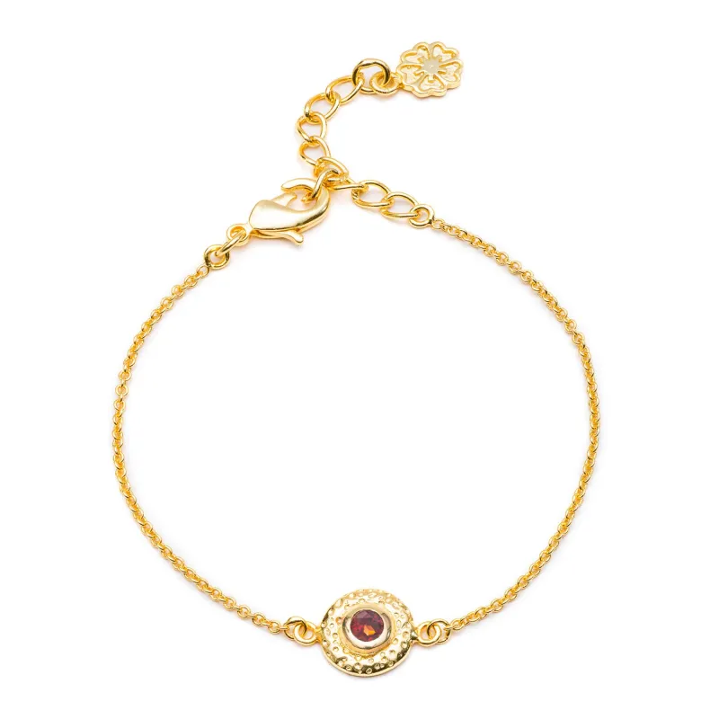 Luna Gemstone Bracelet Garnet sold by Azuni London