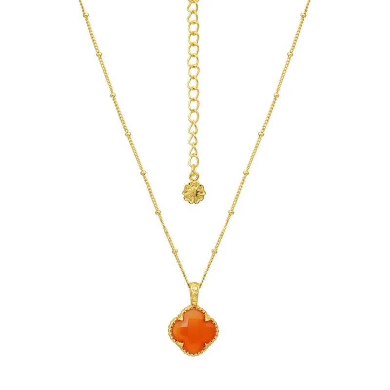 Tyche Gemstone Necklace Carnelian made by Azuni London