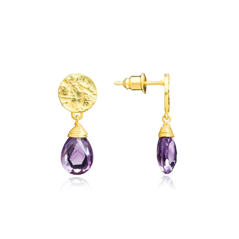 Classic Athena Kate Drop Earrings Amethyst sold by Azuni London