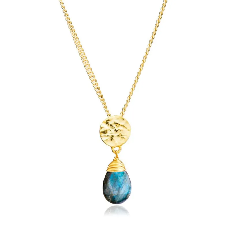 Classic Athena Kate Gemstone Necklace: Labradorite made by Azuni London