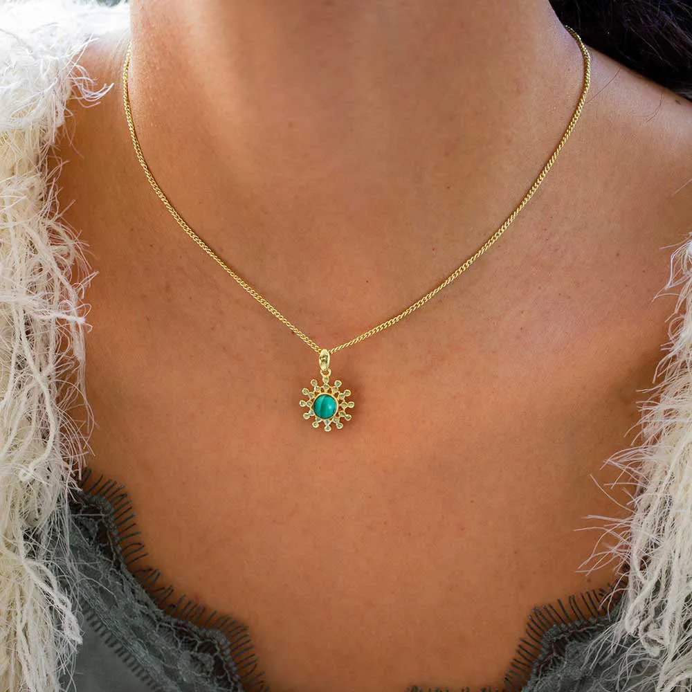 Etrusca Sun Drop Pendant with Malachite sold by Azuni London product image thumbnail 2