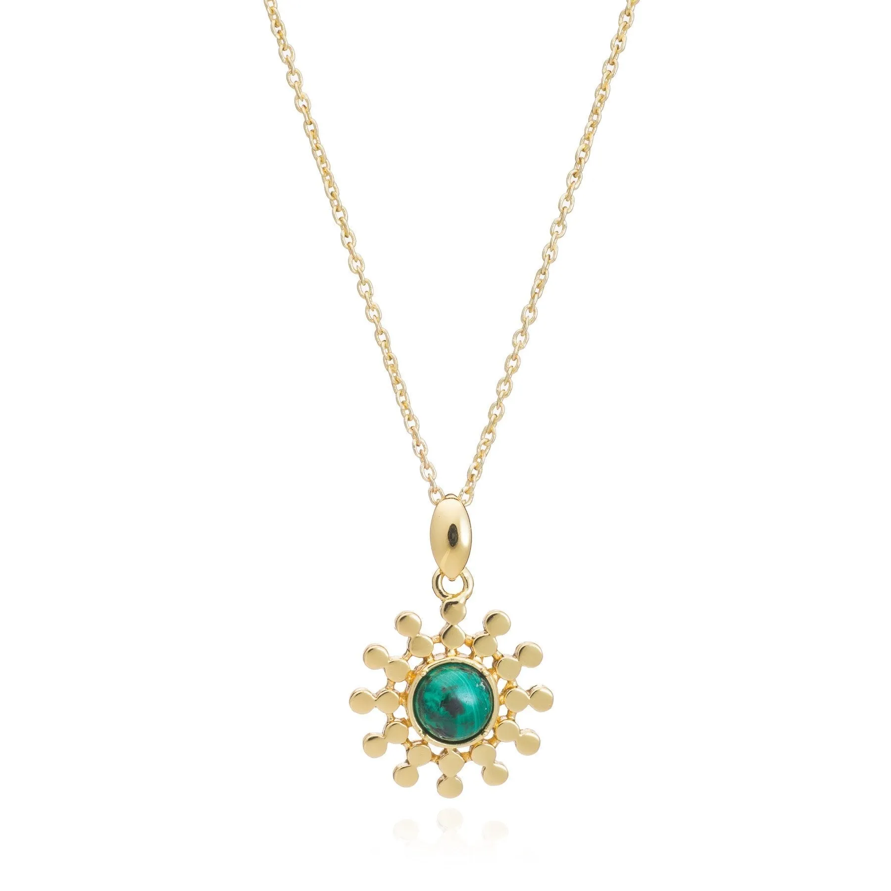 Etrusca Sun Drop Pendant with Malachite sold by Azuni London