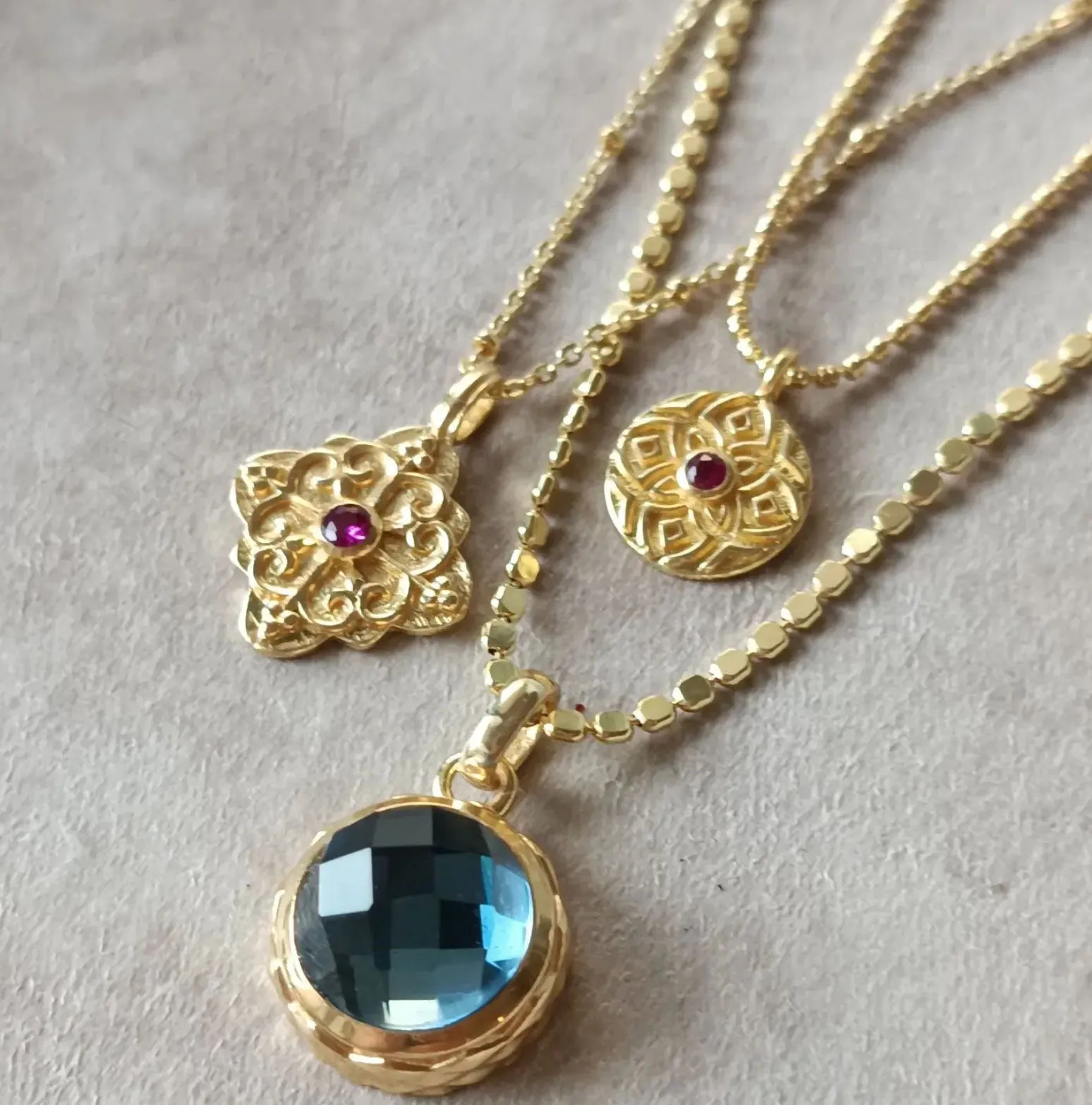 Apollo Reversible Doublet Gemstone Pendant: Abalone with Crystal sold by Azuni London product image thumbnail 5