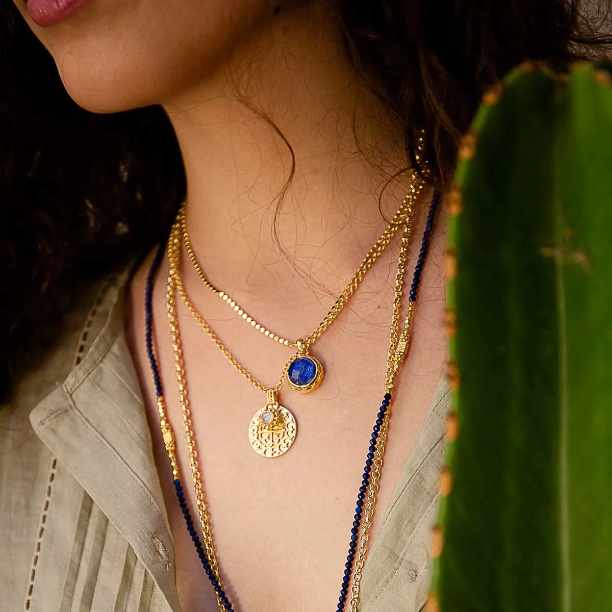 Apollo Reversible Doublet Gemstone Pendant: Abalone with Crystal sold by Azuni London product image thumbnail 4