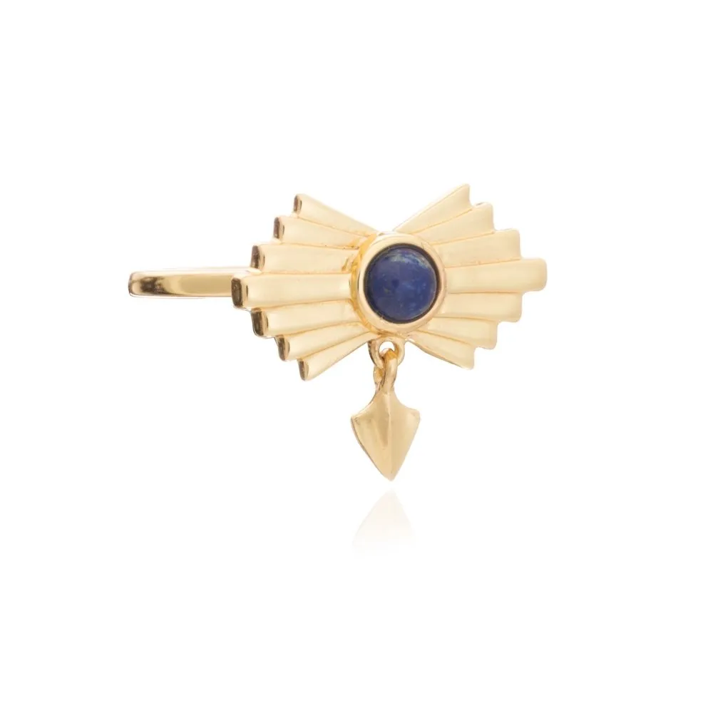 Azteca Gold Vermeil Ring with Lapis Stone sold by Azuni London product image thumbnail 3