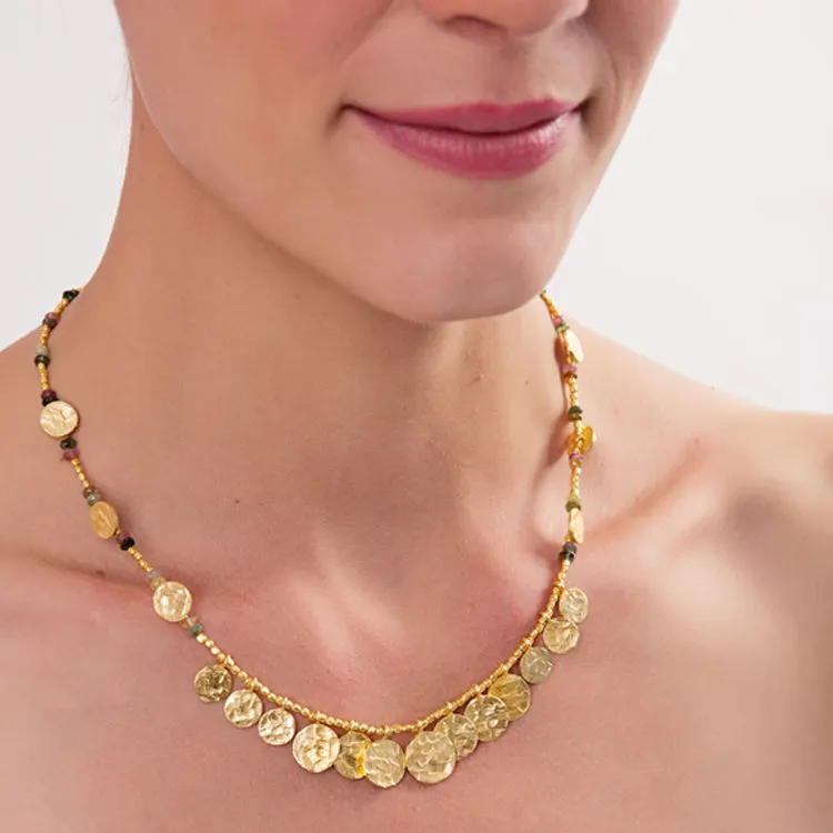 Cleo Coin Necklace: Tourmaline sold by Azuni London product image thumbnail 2