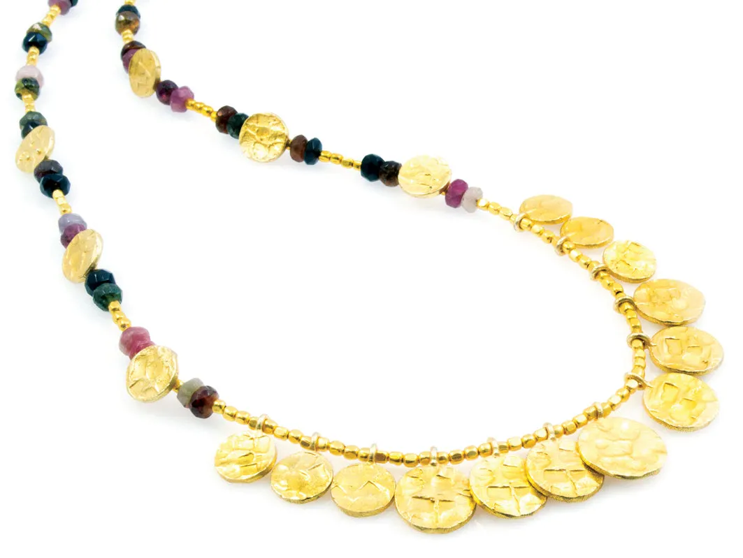 Cleo Coin Necklace: Tourmaline sold by Azuni London product image thumbnail 3