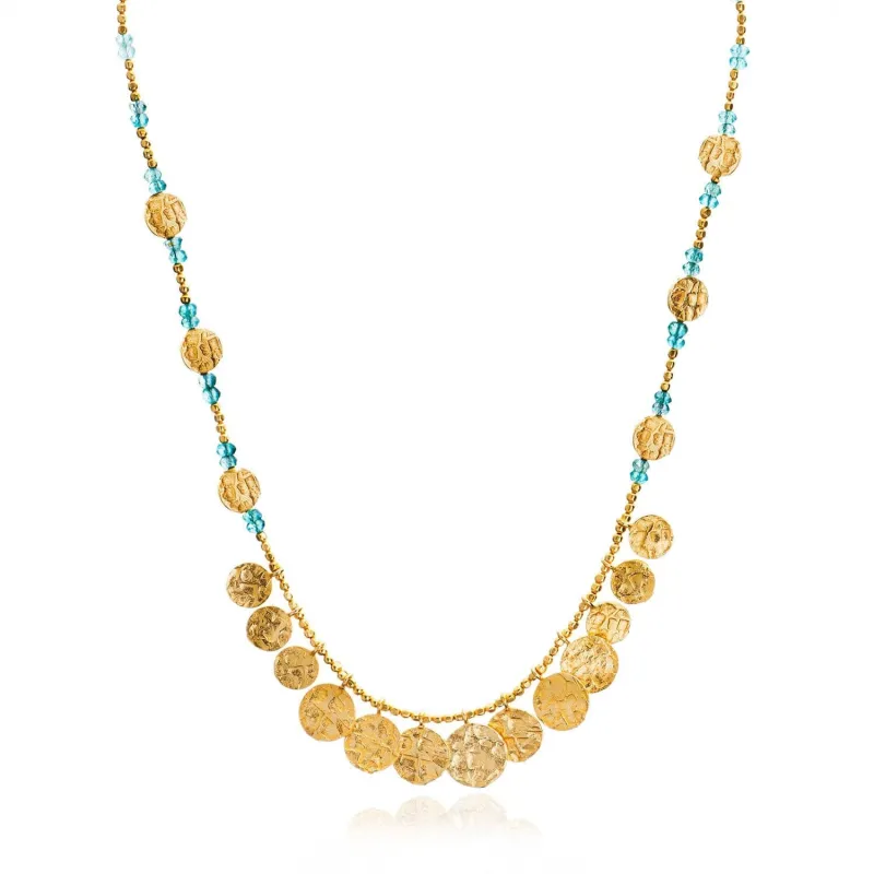 Cleo Coin Necklace: Apatite made by Azuni London