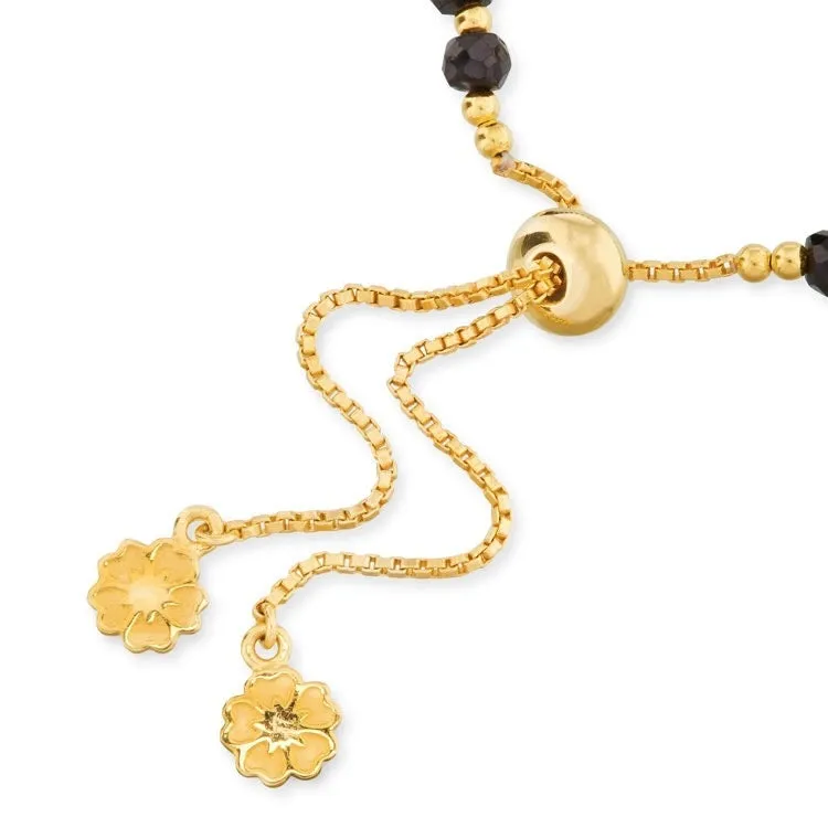 Athena Gem Beaded Adjustable Slider Bracelet Black Onyx sold by Azuni London product image thumbnail 2